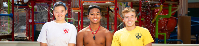 A group of lifeguards at the Ƶ WaterPark